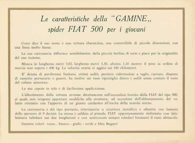 Italian Vignale Gamine brochure #3, page 2