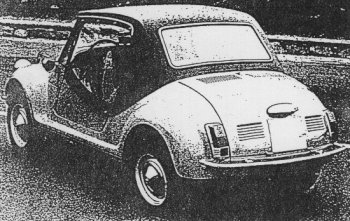 Fiat 500-based Gamine with Hard Top, rear three-quarter view