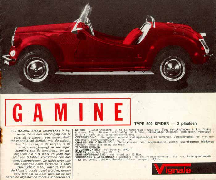 Gamine page from the Dutch Vignale booklet