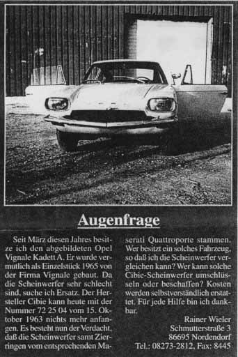 Oldtimer Markt advertisement