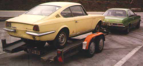 Vignale Opel Kadett Coupé on a trailer