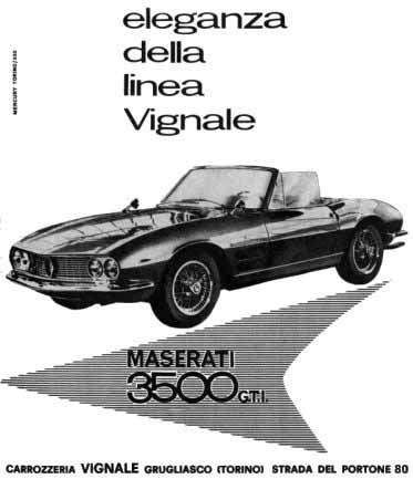 Vignale 3500GT advertisement
