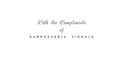Vignale, with compliments card